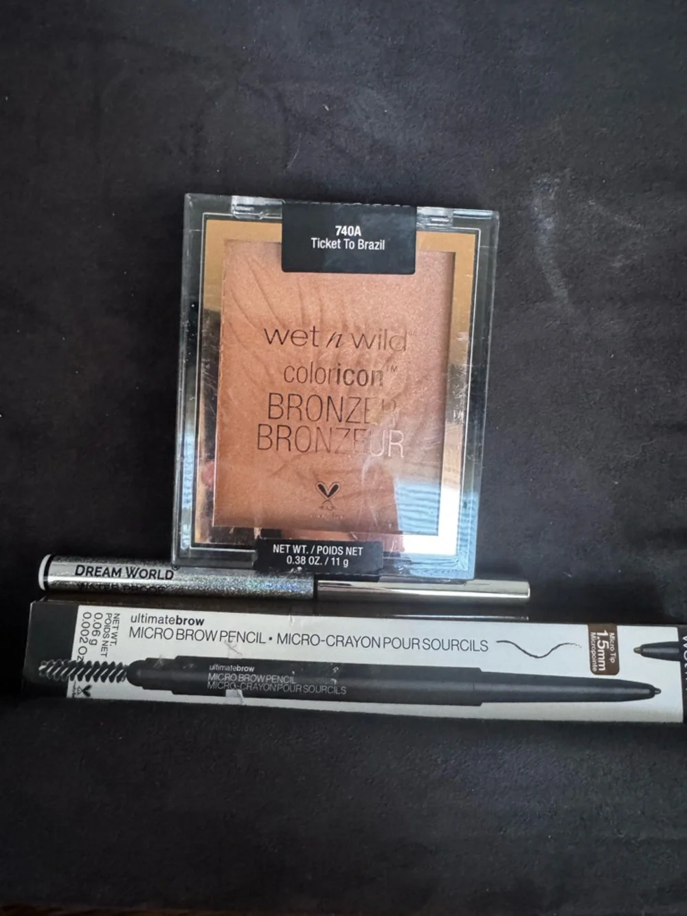 Wet n Wild Bronzer “Ticket to Brazil, Micro Brow Pencil Bundle, & White Eyeliner